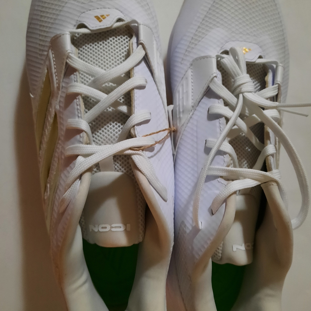 Adidas Icon 8 Size 15 Baseball Cleats White And Gold
